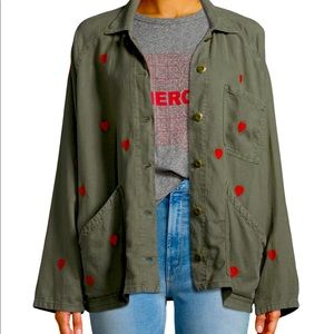 The GREAT embroidered heart utility jacket
